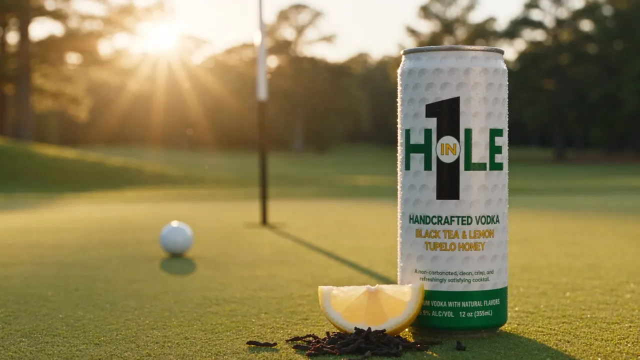 A can of Hole in 1 on the course.